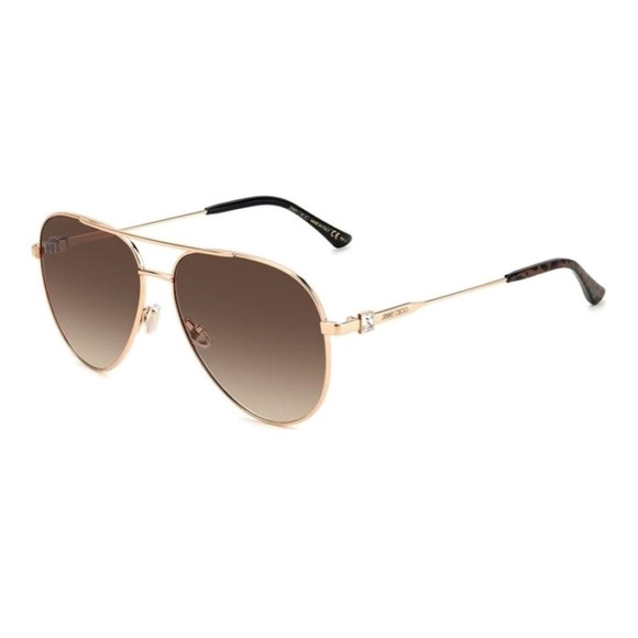Authentic Jimmy Choo Gold Aviator Sunglasses – Designer...